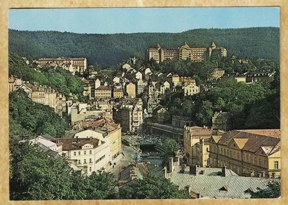 Karlovy Vary Teplá Nehri ve Vřídlo Kartpostal