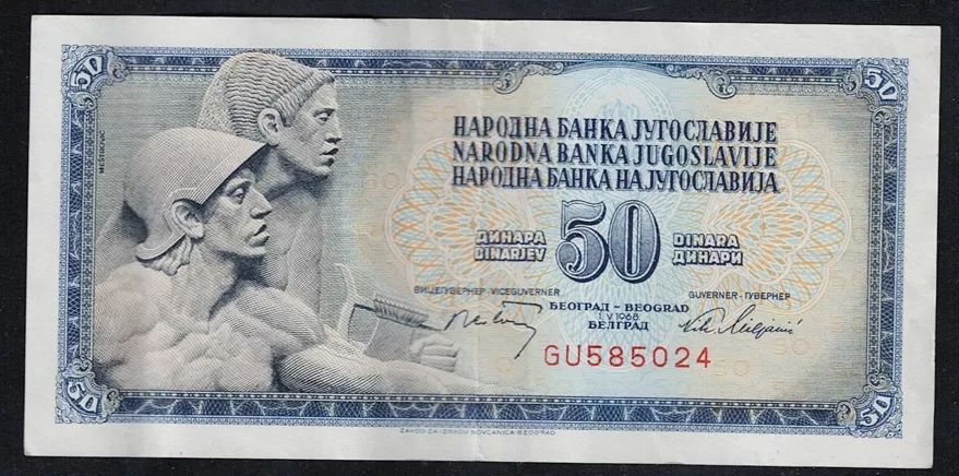 Yugoslavya 50 Dinar 1968 ÇÇT