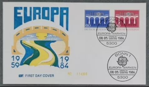 Almanya 1984 Europa Cept, Köprüler FDC, Bonn 