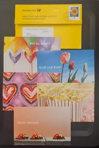 Deutsche Post promosyon zarfı ve kartpostallar