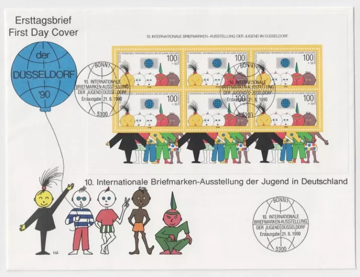 Almanya 1990 10. Uluslararası Gençlik Pul Sergisi, Düsseldorf Blok FDC