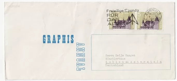 Graphis Annual 1980’ler İsviçre Posta Zarfı – Tasarım ve Filateli Koleksiyon Parçası