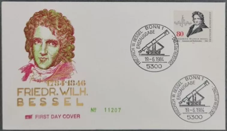 Almanya 1984 Friedr Wilh Bessel, Bonn FDC