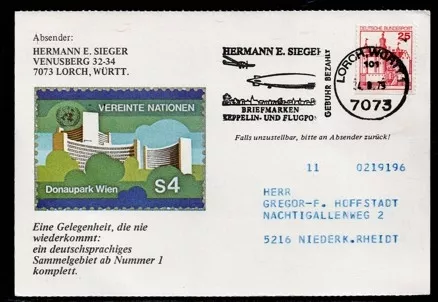 1979 UNO-Wien – İlk Almanca UNO Pulları ve Anma Kartları (Donaupark Wien, Damgalı)