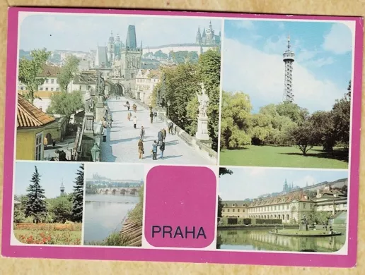 PRAHA Kolajı (Karlův most & Petřín & Hradčany) Kartpostal
