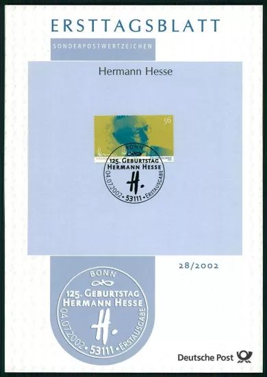 ALMANYA ERSTTAGSBLATT ETB 2002/28 HERMANN HESSE EDEBİYAT