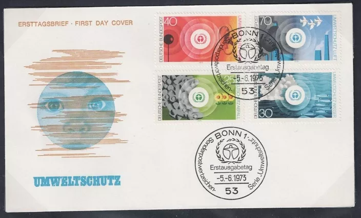 Almanya 1973 Çevre koruma FDC