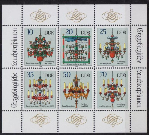ALMANYA DDR 1989 Avizeler, Blok