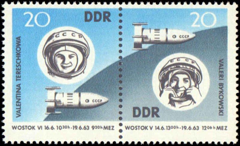 DDR 1963 Vostok 5 ve Vostok 6 Uzay Uçuşu Pulları