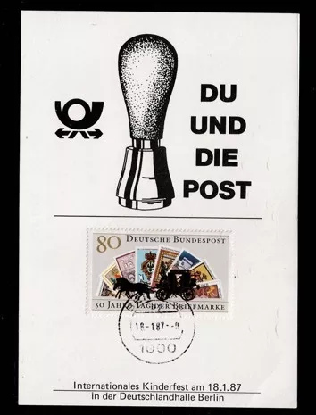 1987 Almanya – “Du und die Post” Anma Kartı (Berlin Kinderfest Damgalı)
