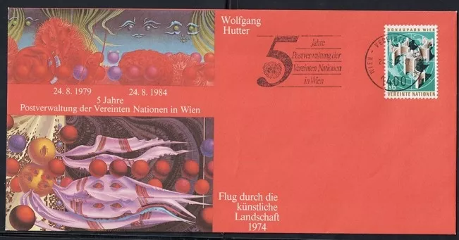 UNPA Viyana 5. Yıl Anma Zarfı – Wolfgang Hutter Tasarımı (1984)