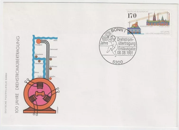 Almanya 1991 Üç Fazlı Akımla Enerji İletiminin 100. Yılı FDC