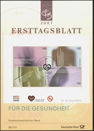 Almanya ETB 32/2001 – Für die Gesundheit Sonderblock