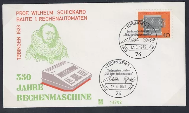 Almanya 1973 - Hesap Makinesinin İcadının 350. Yıldönümü - FDC