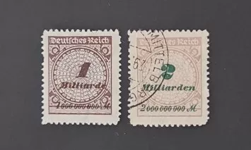 Deutsches reich 1923 hiper enflasyon pulları – 1 ve 2 milliarden mark