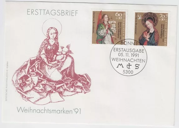 Almanya 1991 Noel FDC