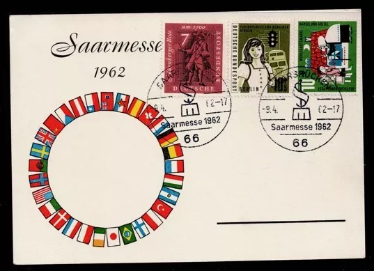 1962 Almanya Saarmesse Uluslararası Ticaret Fuarı Anma kartı