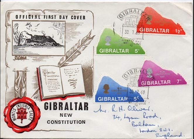 Gibraltar 1969 Yeni Anayasa FDC