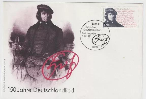 Almanya 1991 Alman milli marşının 150. yılı FDC