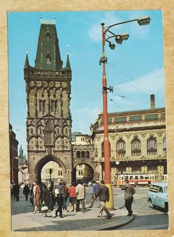 Prag’daki Barut Kulesi’nden Celetná Caddesi’ne bakış Kartpostal