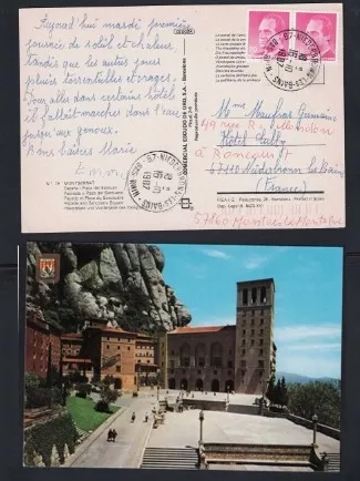 Montserrat Manastırı Kartpostalı: 1975’ten Katalonya’nın Nostaljik Hatırası