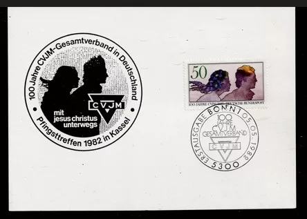 1982 Bonn – CVJM Almanya 100. Yıl Özel Kartlı Pul
