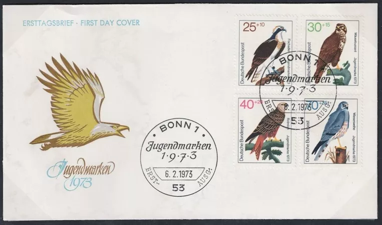 Almanya 1973 Yırtıcı Kuşlar, FDC