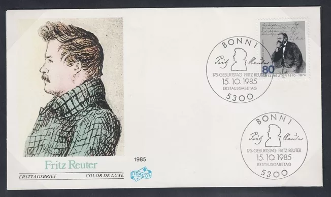 Almanya 1985 Fritz Reuter’ın 175. doğum günü FDC