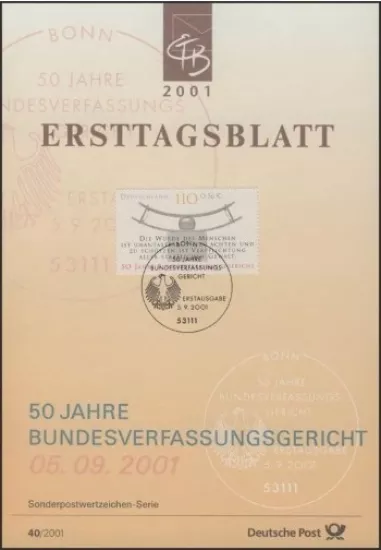 Almanya ETB 40/2001 – 50 Jahre Bundesverfassungsgericht