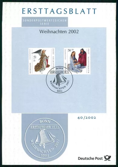 ALMANYA ERSTTAGSBLATT ETB 2002/40 NOEL YILBAŞI