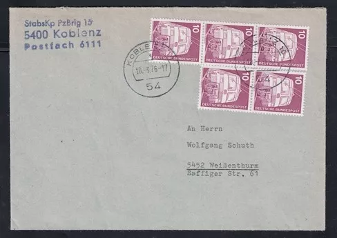 1976 Almanya Bundeswehr Askeri Posta Zarfı – Koblenz Damgalı