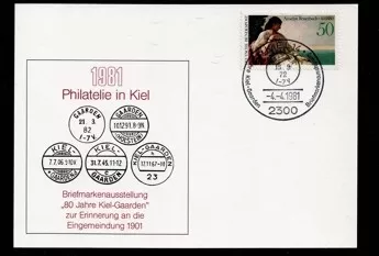 1981 Almanya Kiel-Gaarden 80. Yıl, Kiel Özel Damgalı Kart