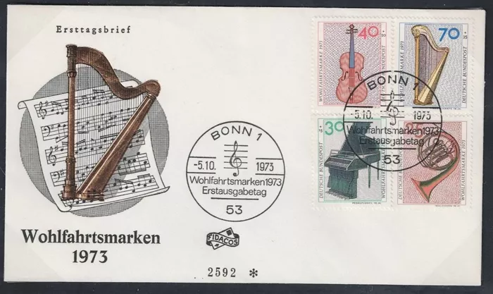 Almnaya 1973 Müzik Aletleri FDC