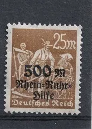 Almanya Reich 1923 Ren-Ruhr Yardım Pulları, Sürşarjlı Damgasız