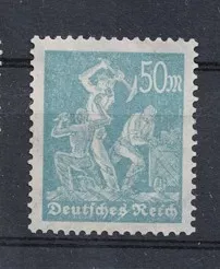 1923 Alman İşçi Temalı 50 Mark Pul – DamgaSIZ