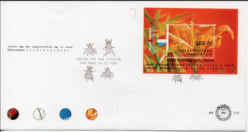 Hollanda 1994 Çiçekler, Doğa Blok FDC