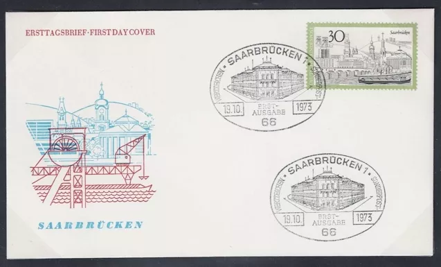 Almanya 1973 Turizm: Saarbrüken Şehir Merkezi FDC