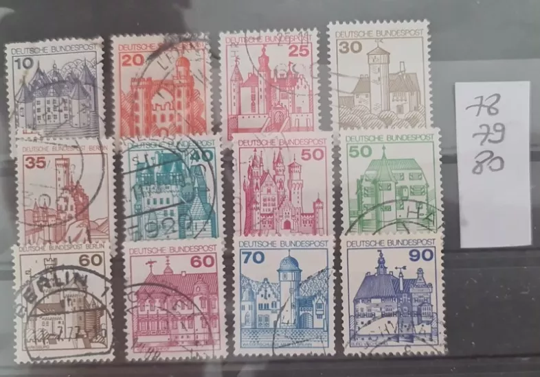Almanya Berlin 1978-79-80 Kaleler ve Yapılar, Damgalı Parça Seriler