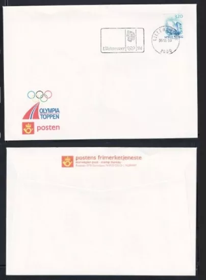 1990 Lillehammer Olimpiyat Temalı Zarf – Olympia Toppen Damgalı