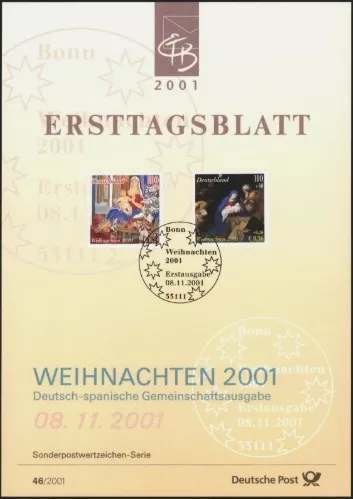 Almanya ETB 46/2001 – Weihnachten 2001 Deutsch-Spanische Gemeinschaftsausgabe