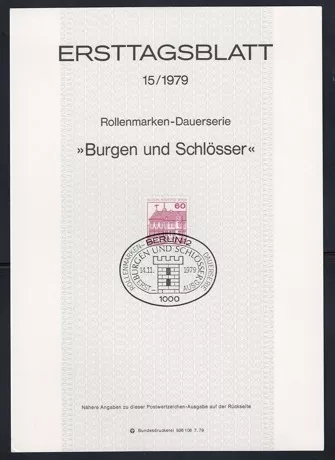 1979 Almanya ETB 15 – Burgen und Schlösser (Berlin Damgalı