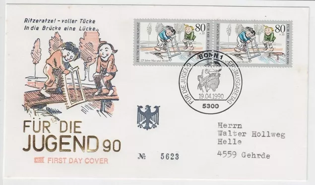Almanya 1990 Gençlik: ’’Max ve Moritz’’in 125 yılı FDC
