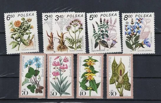 Polonya ve Doğu Almanya Tıbbi Bitki Pulları Koleksiyonu (1978-1986) MNH