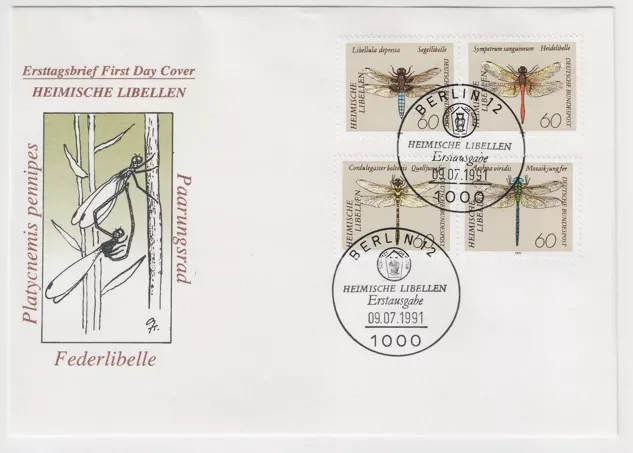 Almanya 1991 Yusufçuklar, Böcekler FDC