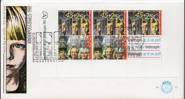 Hollanda 1981 Çocuk Pulları FDC