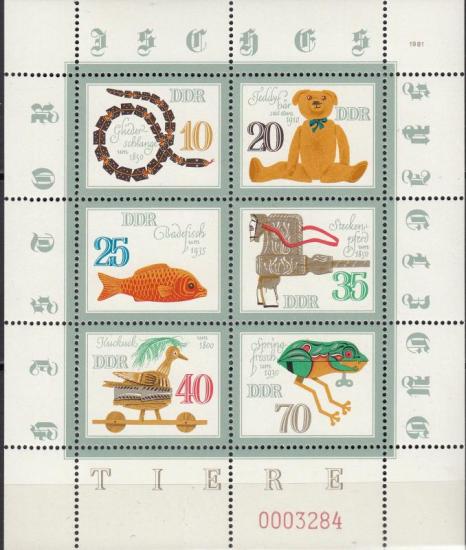 ALMANYA DDR 1981 OYUNCAKLAR BLOK 