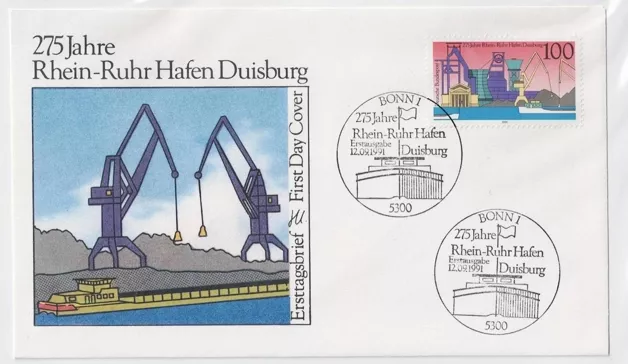Almanya 1991 Rhein Ruhr Limanı 275. yılı, Duisburg FDC