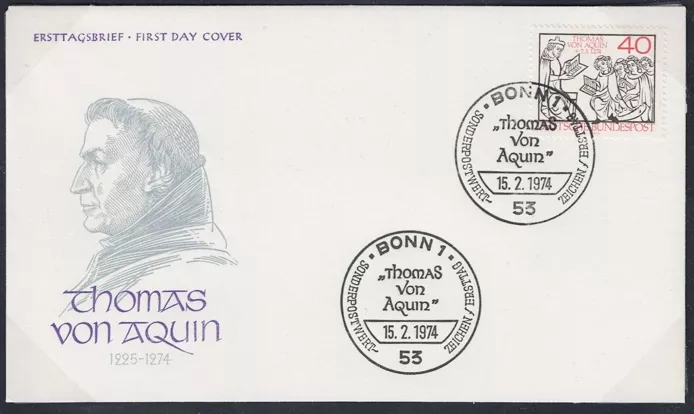 Almanya 1974 Thomas Aquinas’ın Ölümünün 700. Yıldönümü FDC