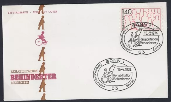 Almanya 1974 Engellilerin Rehabilitasyonu FDC