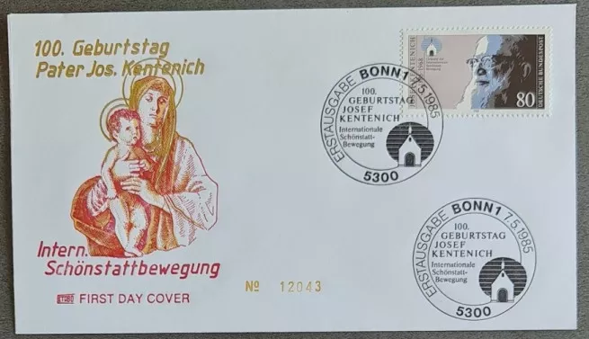 Almanya 1985 Josef Kentenich’in 100. doğum günü FDC, Bonn